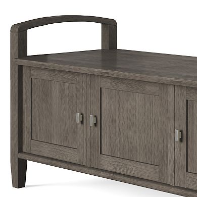 Simpli Home Warm Shaker Rustic Entryway Storage Bench