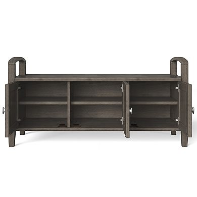 Simpli Home Warm Shaker Rustic Entryway Storage Bench