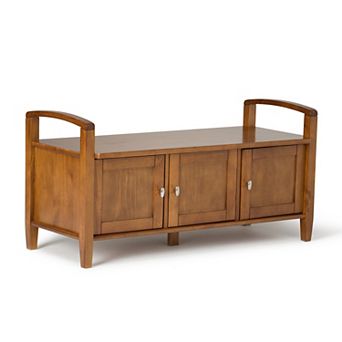 Simpli Home Warm Shaker Rustic Entryway Storage Bench
