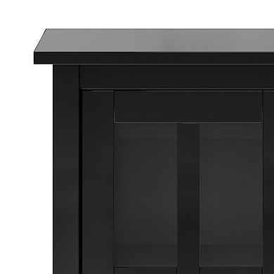 Simpli Home Warm Shaker Solid Wood 32 in. Wide Rustic Low Storage Cabinet