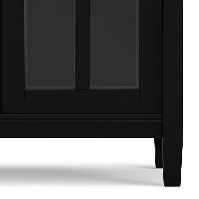 Simpli Home Warm Shaker Solid Wood 32 in. Wide Rustic Low Storage Cabinet