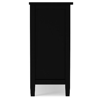 Simpli Home Warm Shaker Solid Wood 32 in. Wide Rustic Low Storage Cabinet