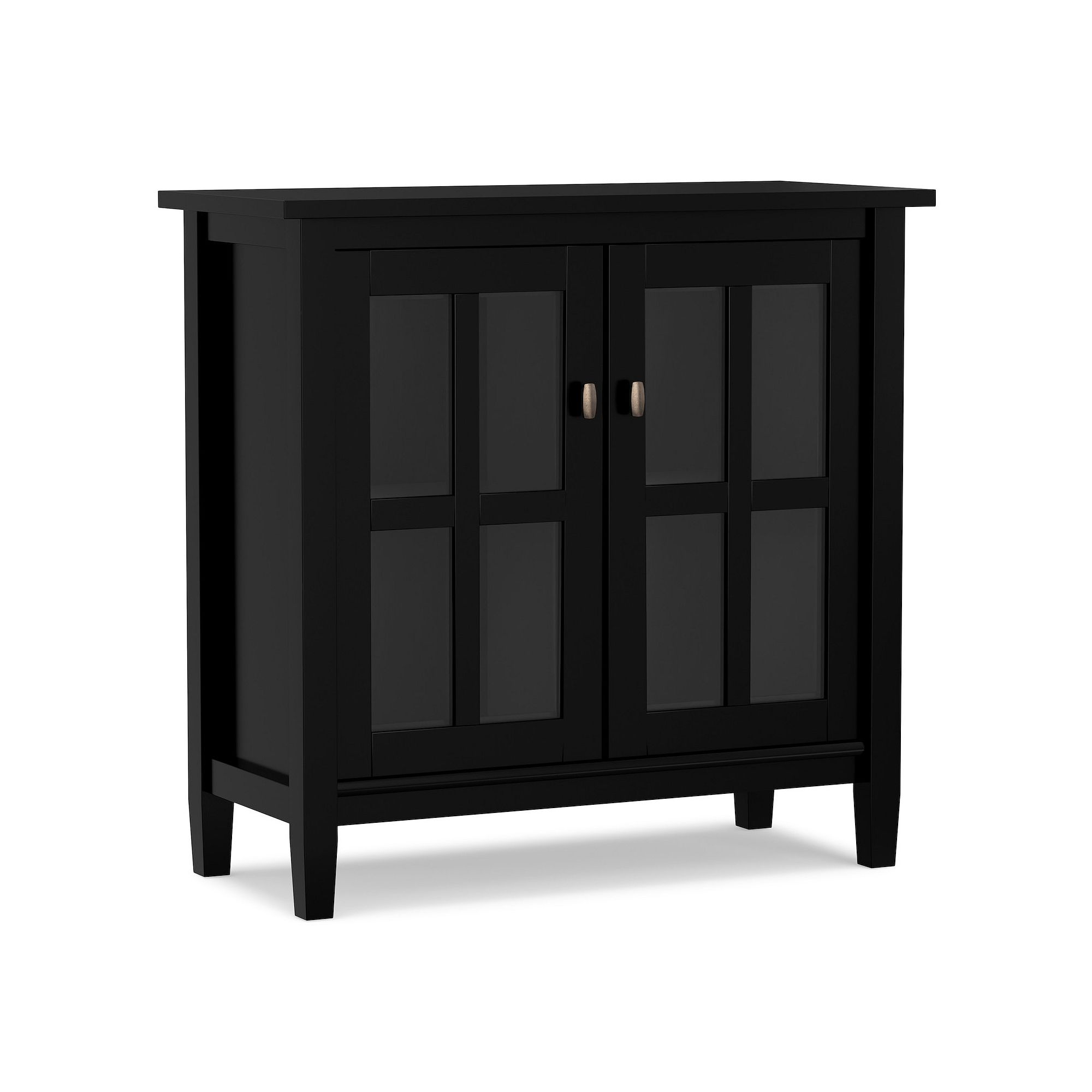 Simpli Home Warm Shaker Solid Wood 32 in. Wide Rustic Low Storage Cabinet, 
