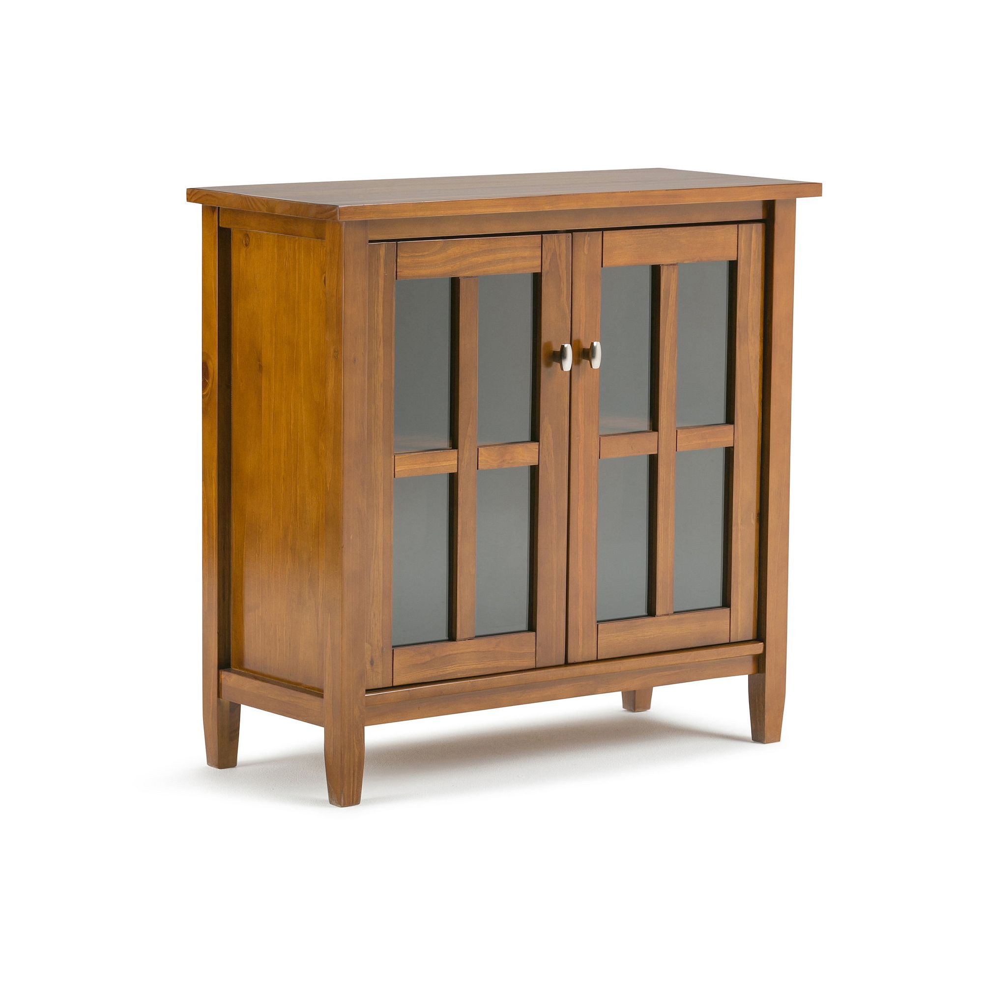 Simpli Home Warm Shaker Solid Wood 32 in. Wide Rustic Low Storage Cabinet, 