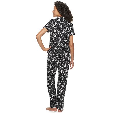 Women's Croft & Barrow® Short Sleeve Notch Collar Pajama Set