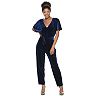 Juniors Lily Rose Belted Velvet Jumpsuit