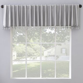 Sun Zero Evelina Faux Dupioni Silk Back Tab 100% Blackout Window Valance