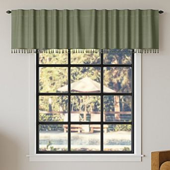 Sun Zero Evelina Faux Dupioni Silk Back Tab 100% Blackout Window Valance