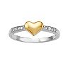 1/10 Carat T.W. Diamond Sterling Silver Heart Ring