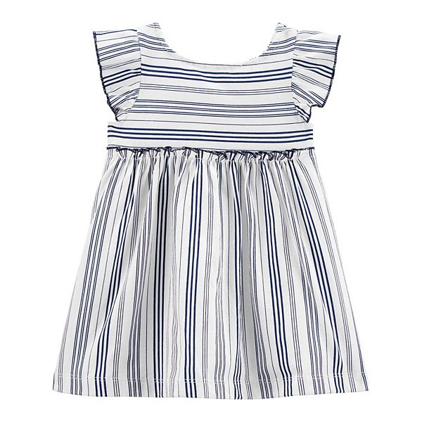 Baby Girl Carter's Striped Flutter Jersey Dress