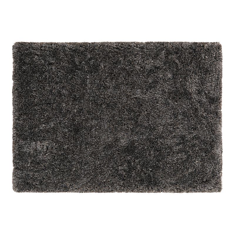 Chesapeake Microfiber Polyester Shag 5'x7' Oreo Area Rug, Grey, 5X7 Ft