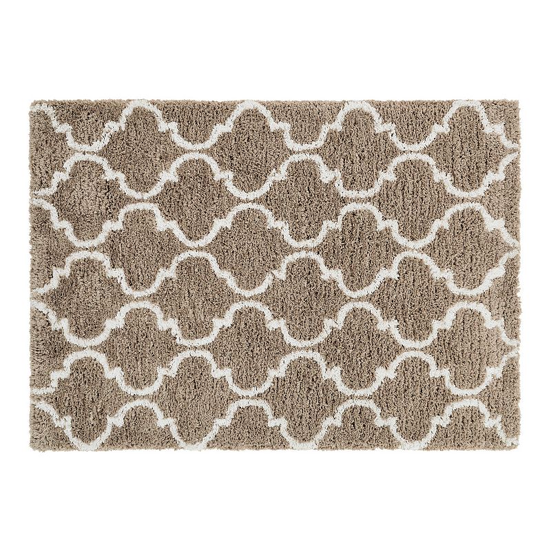 Chesapeake Microfiber Polyester Shag 5'x7' Ivory Design Deco Area Rug, Multicolor, 5X7 Ft