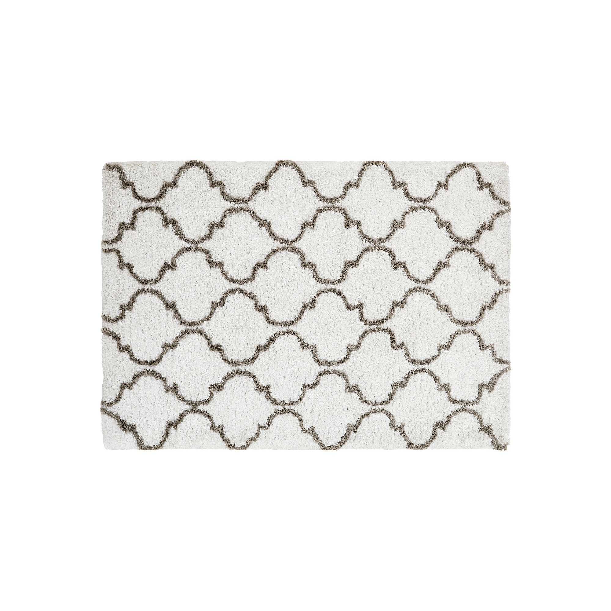 Chesapeake Microfiber Polyester Shag 5x7 Ivory Design Deco Area Rug