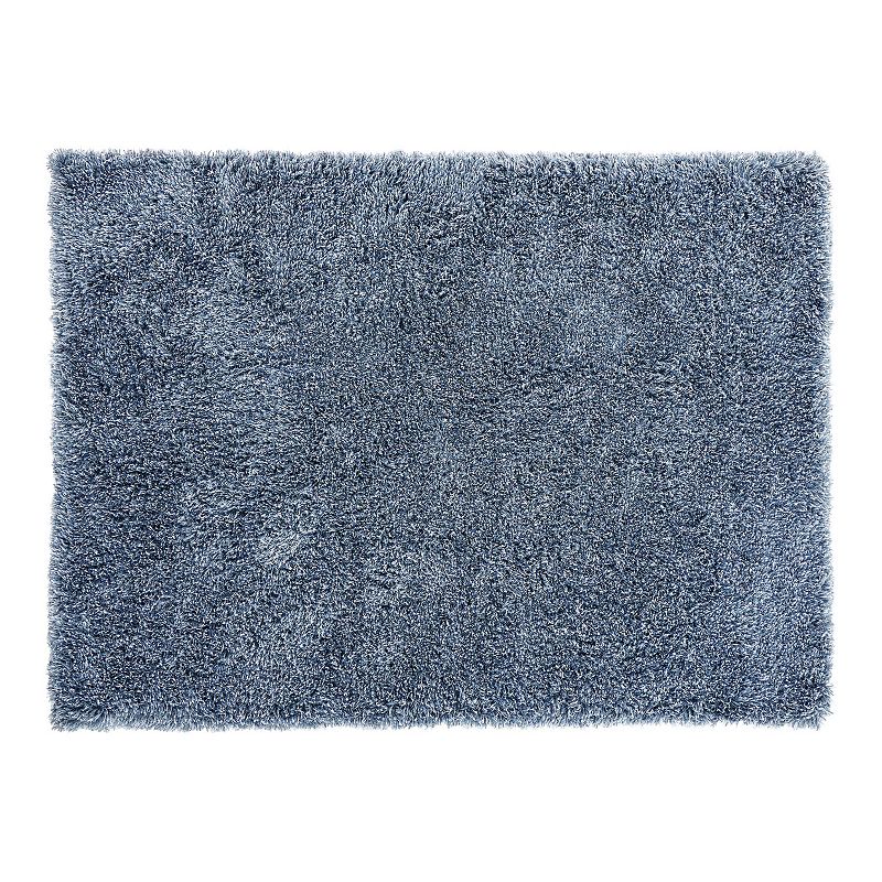 Chesapeake Microfiber Polyester Shag 5'x7' Canilla Area Rug, Blue, 5X7 Ft