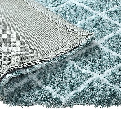 Chesapeake Microfiber Polyester Shag 5'x7' Maximo Diamond Area Rug