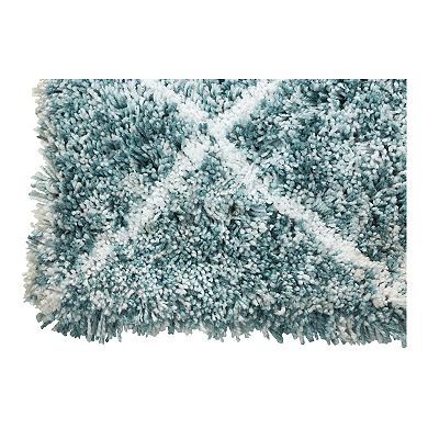 Chesapeake Microfiber Polyester Shag 5'x7' Maximo Diamond Area Rug