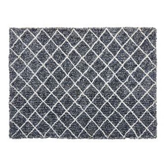 Chesapeake Microfiber Polyester Shag 5'x7' Maximo Diamond Area Rug