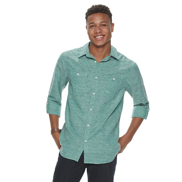 Men s Urban Pipeline Roll Sleeve Button Down Shirt