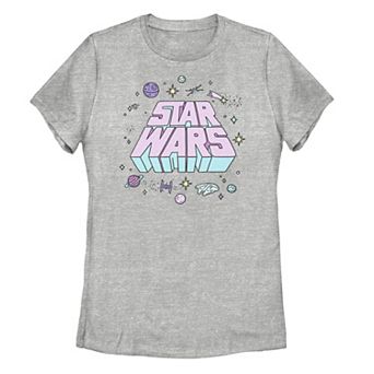 Juniors' Star Wars Pop Sketch Collage Logo Tee
