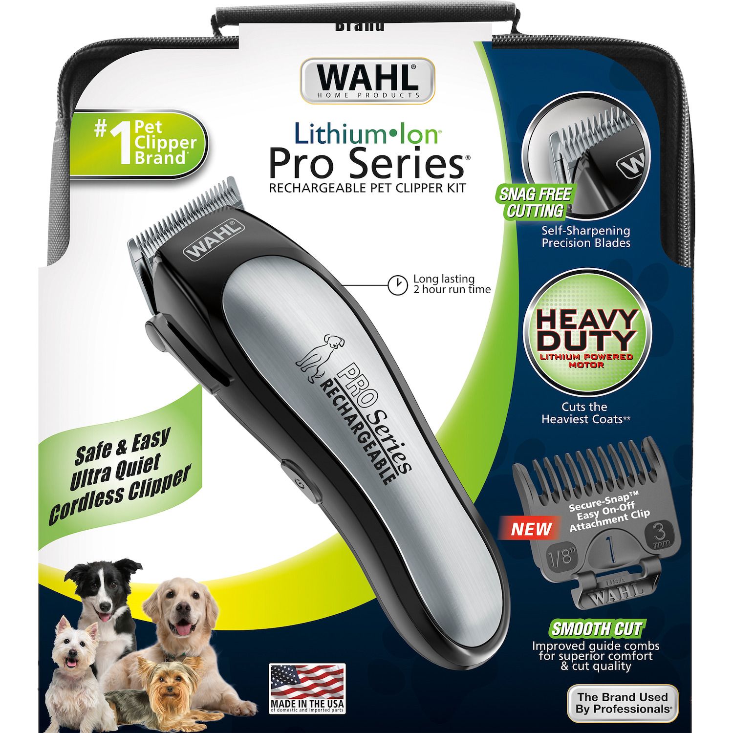 Tondeuse Wahl FIGURA PRO Lithium Ion Sans Fil - Kit Avec Lames 2-5 En 1 Et Peignes Pour Animaux