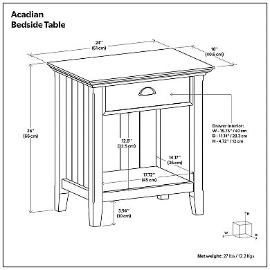Simpli Home Acadian Nightstand