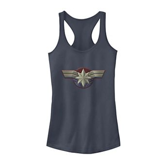 Juniors' Captain Marvel Costume Logo Graphic Tank Top