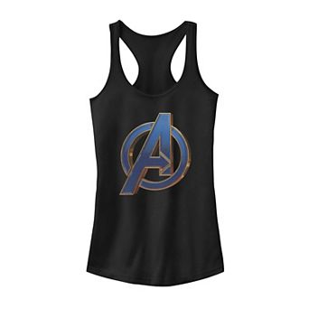 Juniors' Marvel Avengers Endgame Blue Logo Graphic Tank Top