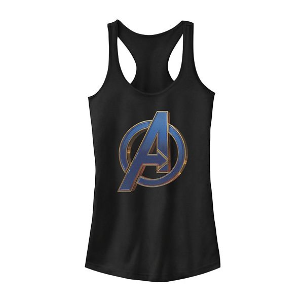 Juniors' Marvel Avengers Endgame Blue Logo Graphic Tank Top