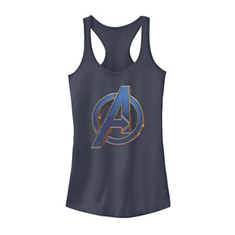 Juniors' Marvel Avengers Endgame Blue Logo Graphic Tank Top