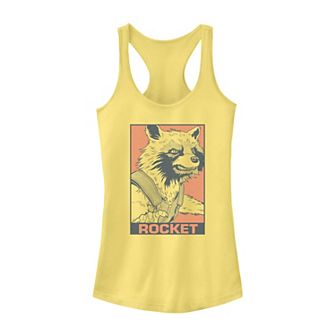 Juniors' Marvel Avengers Endgame Rocket Pop Art Poster Graphic Tank Top