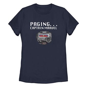 Juniors' Marvel "Paging" Captain Marvel Graphic Tee