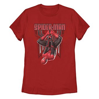 Juniors' Marvel Spider-Man Hanging Around Graphic Tee