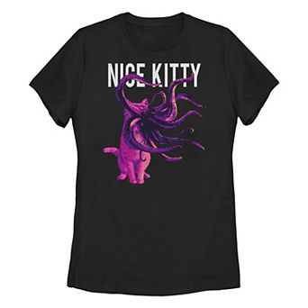 Juniors' Captain Marvel Goose "Nice Kitty" Graphic Tee