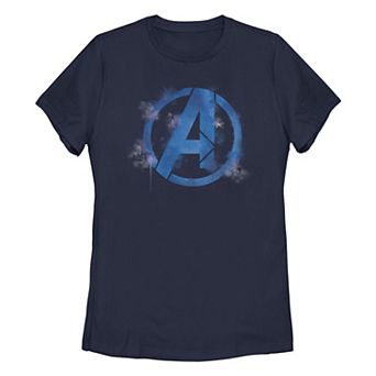 Juniors' Marvel Avengers Spray Paint Logo Graphic Tee