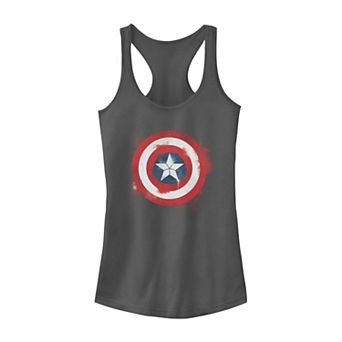 Juniors' Marvel Captain America Spray Paint Logo Graphic Tank Top