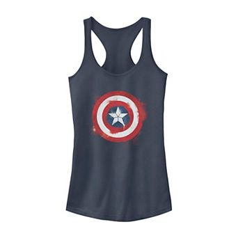 Juniors' Marvel Captain America Spray Paint Logo Graphic Tank Top