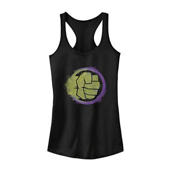 Juniors' Marvel Hulk Spray Paint Logo Tank Top
