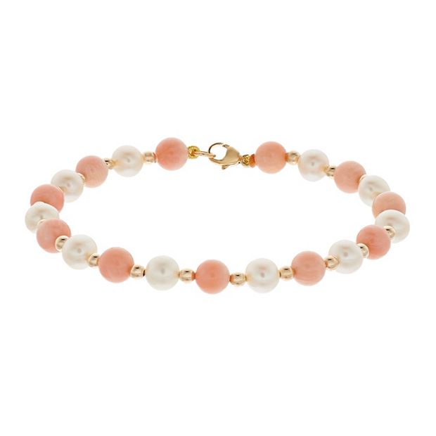 Coral hot sale bracelet gold