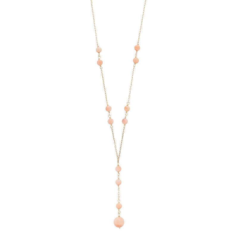 14k Gold Angel Skin Coral Necklace, Womens, Size: 17, Pink