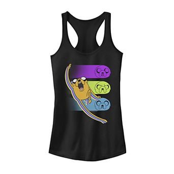 Juniors' Adventure Time Jake Karate Chop Colorful Head Shot Tank Top