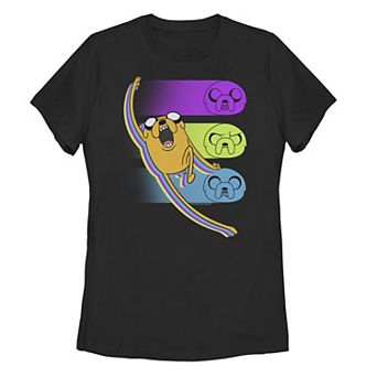Juniors' Adventure Time Jake Karate Chop Colorful Head Shot Tee