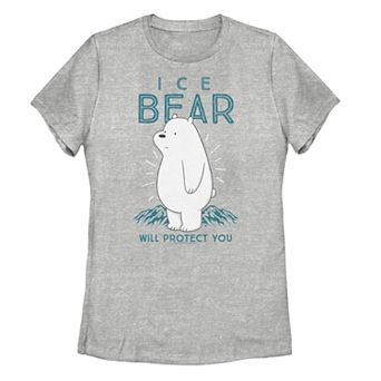 Juniors' We Bare Bears Ice Bear Will Protect You Portrait Tee