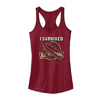 Juniors' Jurassic Park I Survived Raptor Claw Marks Tank Top