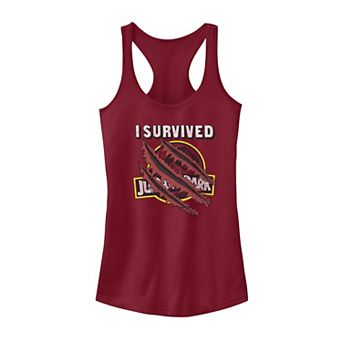 Juniors' Jurassic Park I Survived Raptor Claw Marks Tank Top