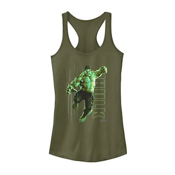 Juniors' Marvel Hulk Glowing Action Portrait Tank Top