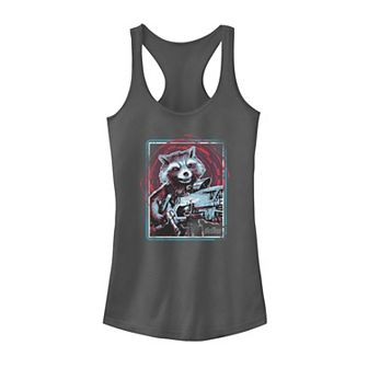 Juniors' Marvel Rocket Artsy Portrait Tank Top