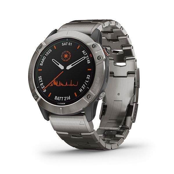 Garmin fenix 6X Pro Solar Titanium Smartwatch with Vented 