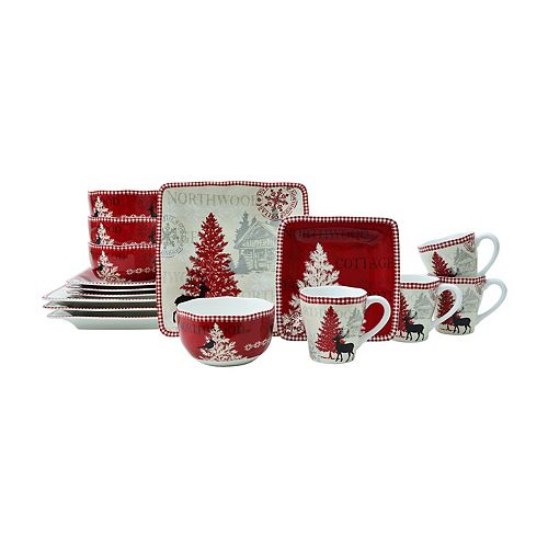 222 Fifth Northwood Cottage 16 Piece Dinnerware Set