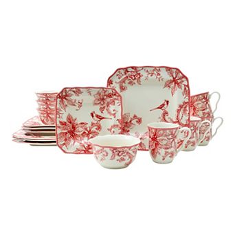 222 Fifth Christmas Lane 16 pc Dinnerware Set