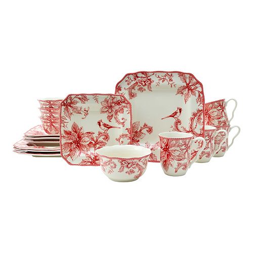 222 Fifth Christmas Lane 16 Piece Dinnerware Set